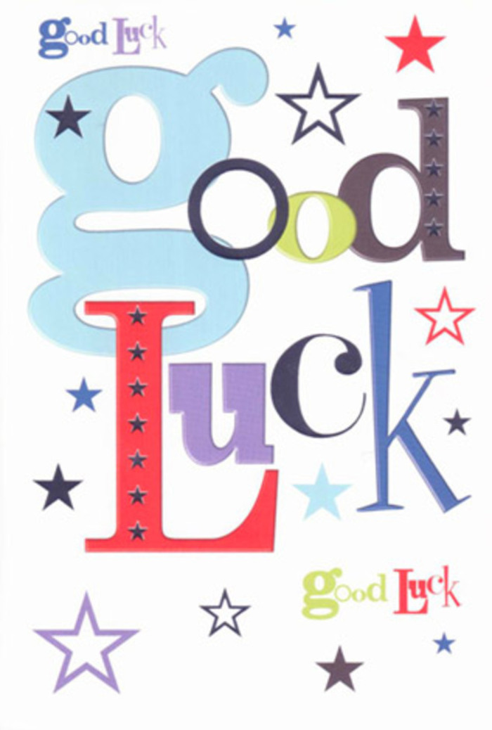 Warm and exuberant, this luck-themed card is an ode to good fortune and fresh beginnings-a visual celebration bursting with unique fonts and joyful colour. Each letter emerges from the pristine white background with flair: wide, dreamy pastel blue, slender artistic black, rich vibrant red, and mossy green, each echoing the eclectic creativity found in Highbury's local flower stalls. The stars dash and twinkle in a riot of shades-midnight navy, lilac, bright lime-much like the bursts of laughter and cheers along Highbury Barn during community festivals. The balanced composition feels both modern and comforting, allowing each hue to weave a story of encouragement, hope, and possibility. As you hold the sturdy card and run a thumb over its flawless surface, there's a sense of giving not just a wish, but a keepsake-a tiny token imbued with friendly energy and genuine belief, ready to see someone off into new adventures near Canonbury or Finsbury Park.