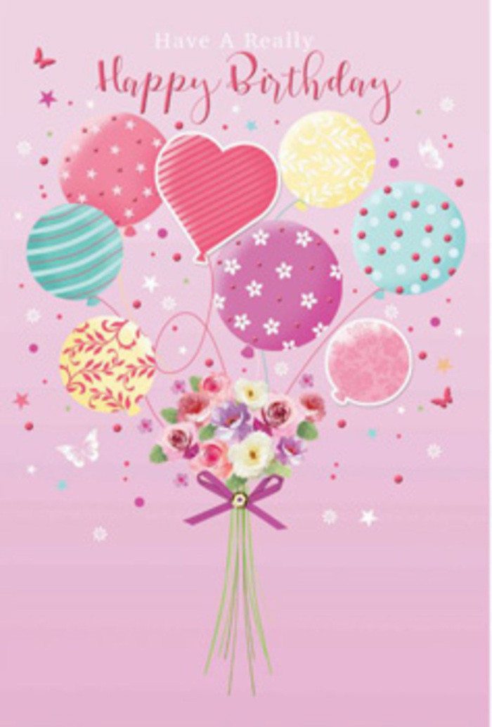 There is a sense of gentle jubilation in this birthday illustration, as if a small garden from Highbury's quiet streets has taken flight. A cluster of pastel balloons floats upward, each one softly rounded and luminous in shades of pale sunshine yellow, rosy fuchsia, and lavender, with touches of mint and sea green. The balloons are individually adorned with joyful details: curving stripes that twirl around their shape, scattered polka dots that suggest confetti in the air, and delicate floral and ribbon motifs that hint at the craftsmanship of a seasoned florist. Below this airy canopy, a dainty hand-tied bouquet anchors the composition. Petite roses and soft, daisy-like blooms are gathered together, their petals shaded from creamy ivory to warm rose tones, as though kissed by morning light filtering through the trees along Highbury Fields. The stems are bound with a sparkling purple bow that gleams just enough to draw the eye, adding a polished finishing touch. Imagined butterflies seem to flit near the balloons, and small star-like accents sparkle around the arrangement, giving the impression of a garden party moment suspended in time. Light plays gently across the balloons and petals, adding depth and a soft glow, while the background stays tranquil and pastel. The whole scene whispers happiness and thoughtfulness, like receiving a birthday bouquet from a local Highbury florist who understands how colour, texture, and a carefully tied ribbon can make someone feel truly cherished on their special day.